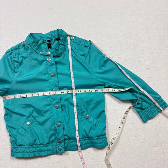 Divided By H&M Teal Bomber Moto Jacket, Size 6 - Picture 4 of 10